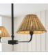 Jericho Multi Arm Pendant Light Matt Black Natural Rattan-5