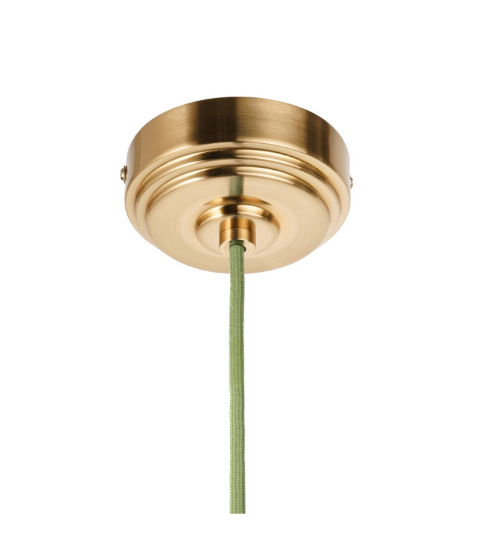 Eltham & Leaf 40cm Cylindrical Pendant Light Brushed Aged Brass Herb Garden Green-4