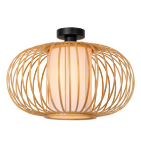 Lucide THULINE - Flush ceiling light - Ø 45 cm - 1xE27 - Light Wood Look - Essential-1