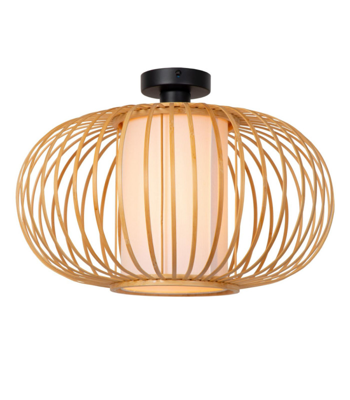 Lucide THULINE - Flush ceiling light - Ø 45 cm - 1xE27 - Light Wood Look - Essential-1
