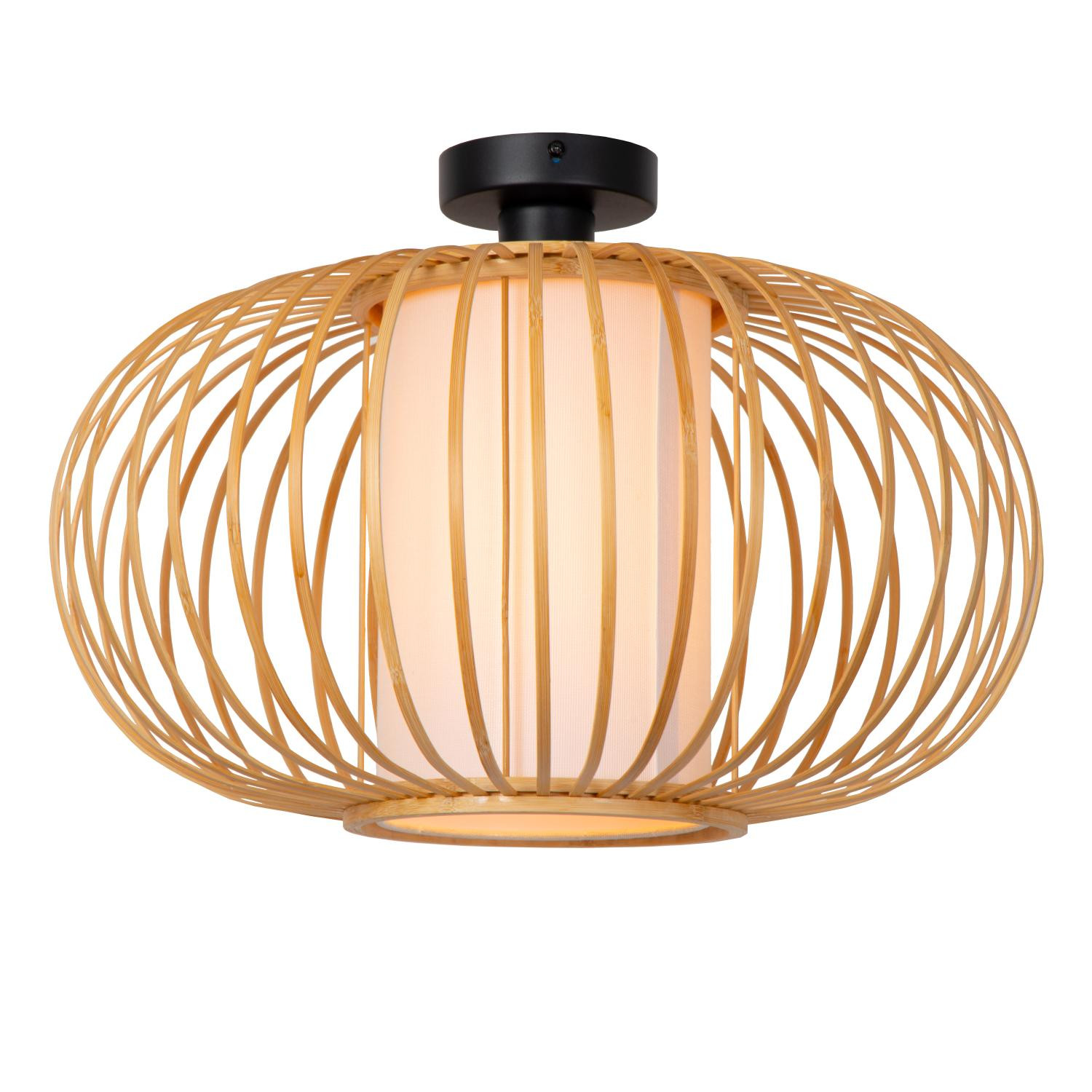 Lucide THULINE - Flush ceiling light - Ø 45 cm - 1xE27 - Light Wood Effect