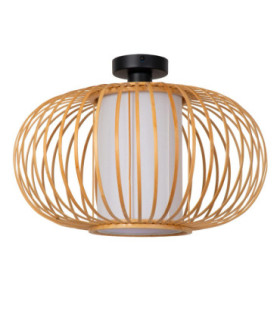 Lucide THULINE - Flush ceiling light - Ø 45 cm - 1xE27 - Light Wood Look - Essential-2