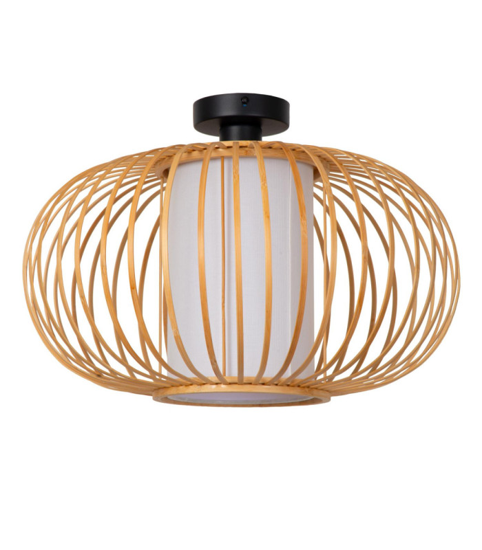 Lucide THULINE - Flush ceiling light - Ø 45 cm - 1xE27 - Light Wood Look - Essential-2