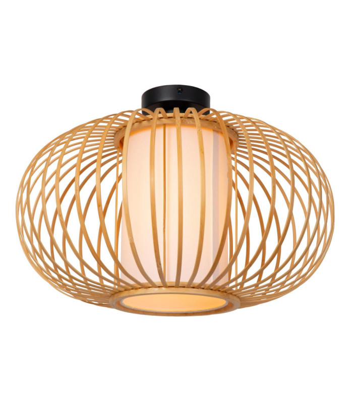 Lucide THULINE - Flush ceiling light - Ø 45 cm - 1xE27 - Light Wood Look - Essential-5