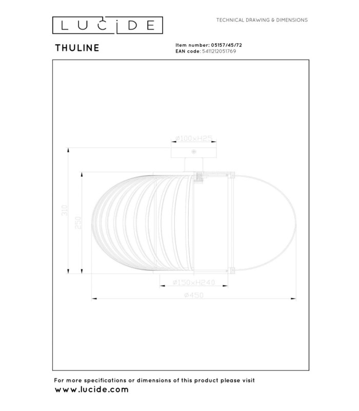 Lucide THULINE - Flush ceiling light - Ø 45 cm - 1xE27 - Light Wood Look - Essential-6
