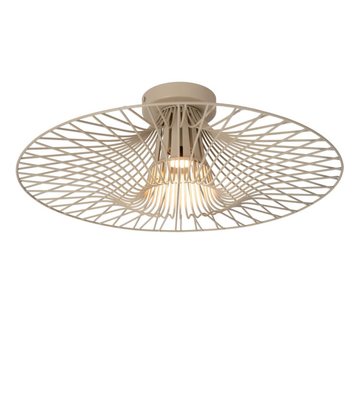 Lucide ELLIS - Flush ceiling light - Ø 50 cm - 1xE27 - Taupe - Essential-1