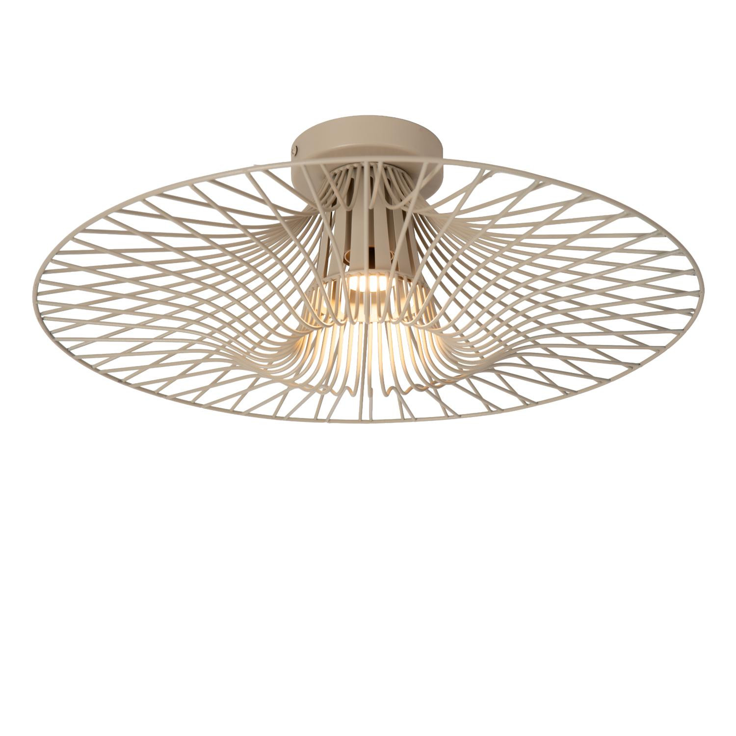 Lucide ELLIS - Flush ceiling light - Ø 50 cm - 1xE27 - Taupe