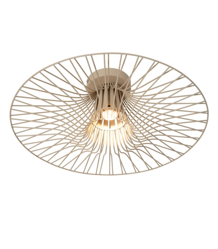 Lucide ELLIS - Flush ceiling light - Ø 50 cm - 1xE27 - Taupe - Essential-5
