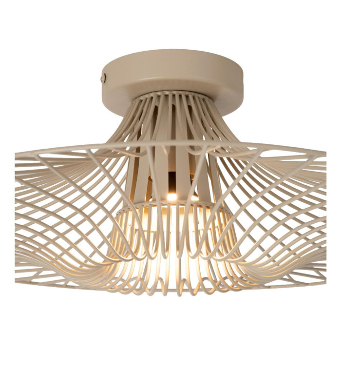 Lucide ELLIS - Flush ceiling light - Ø 50 cm - 1xE27 - Taupe - Essential-6