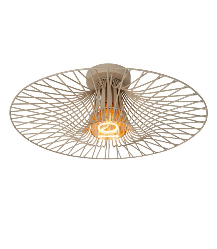 Lucide ELLIS - Flush ceiling light - Ø 50 cm - 1xE27 - Taupe - Essential-8