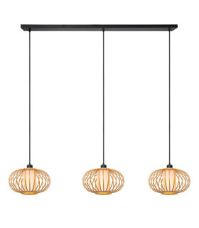 Lucide THULINE - Pendant light - 3xE27 - Light Wood Look - Essential-1