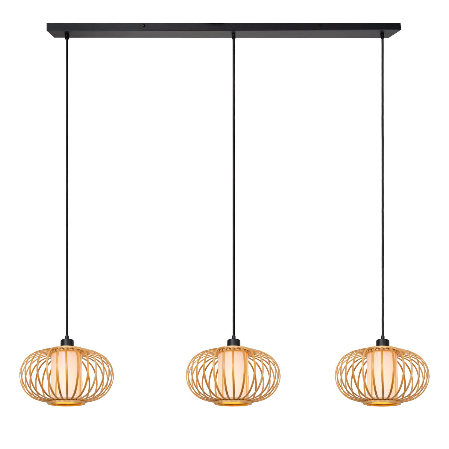 B&Q - ThulineBar Pendant Ceiling Light3Xe27Light Wood Effect - Image 2