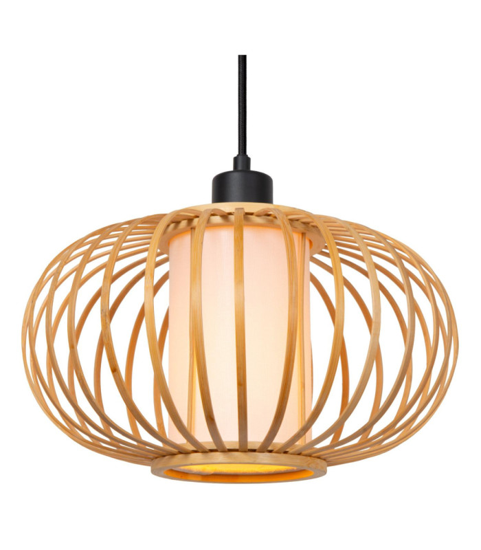 Lucide THULINE - Pendant light - 3xE27 - Light Wood Look - Essential-5