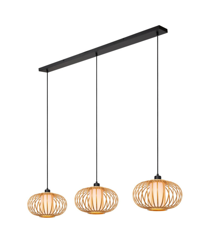 Lucide THULINE - Pendant light - 3xE27 - Light Wood Look - Essential-8