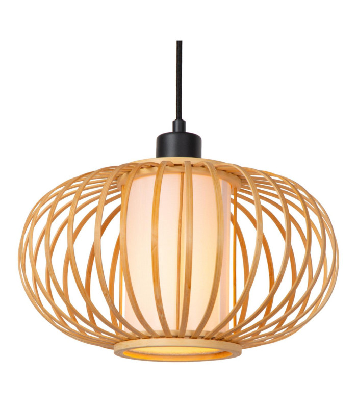 Lucide THULINE - Pendant light - 3xE27 - Light Wood Look - Essential-4
