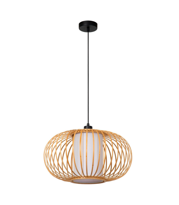 Lucide THULINE - Pendant light - Ø 45 cm - 1xE27 - Light Wood Look - Essential-2