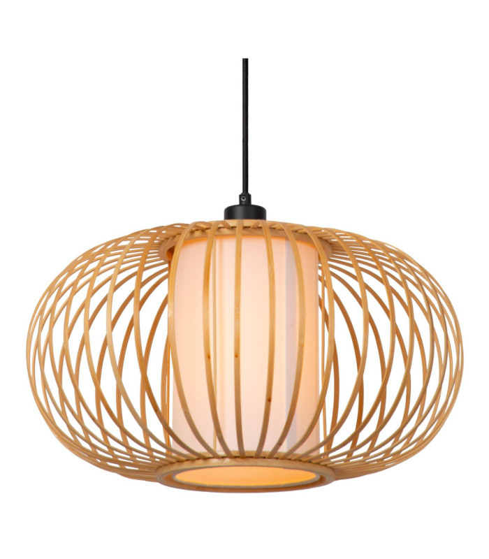 Lucide THULINE - Pendant light - Ø 45 cm - 1xE27 - Light Wood Look - Essential-3