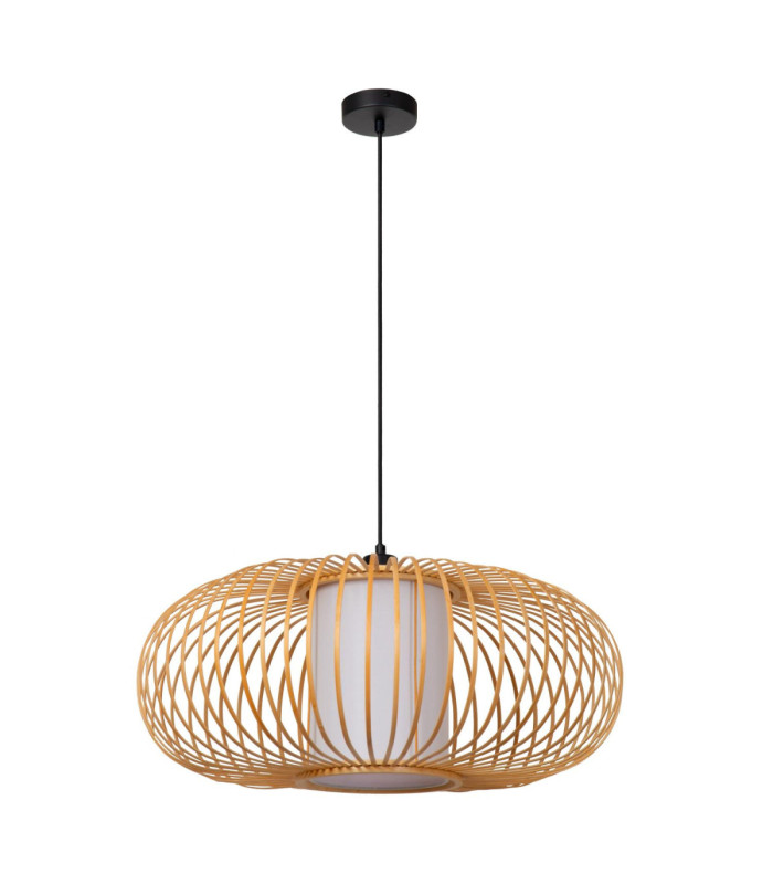 Lucide THULINE - Pendant light - Ø 60 cm - 1xE27 - Light Wood Look - Essential-2
