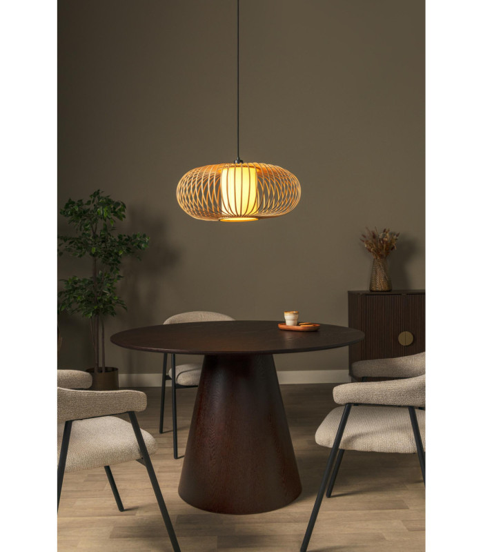 Lucide THULINE - Pendant light - Ø 60 cm - 1xE27 - Light Wood Look - Essential-4