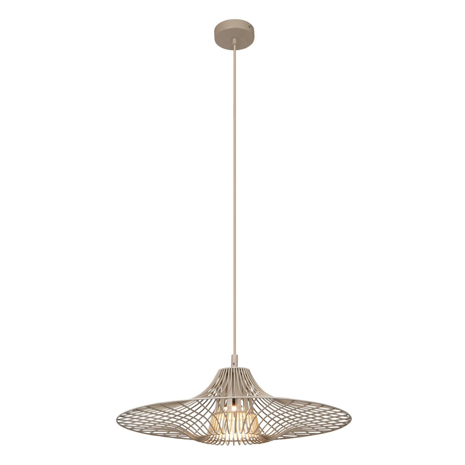 Lucide ELLIS - Wire Frame Pendant Ceiling Light - Ø 50 cm - 1xE27 - Taupe