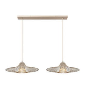 Lucide ELLIS - Pendant light - 2xE27 - Taupe - Essential-1