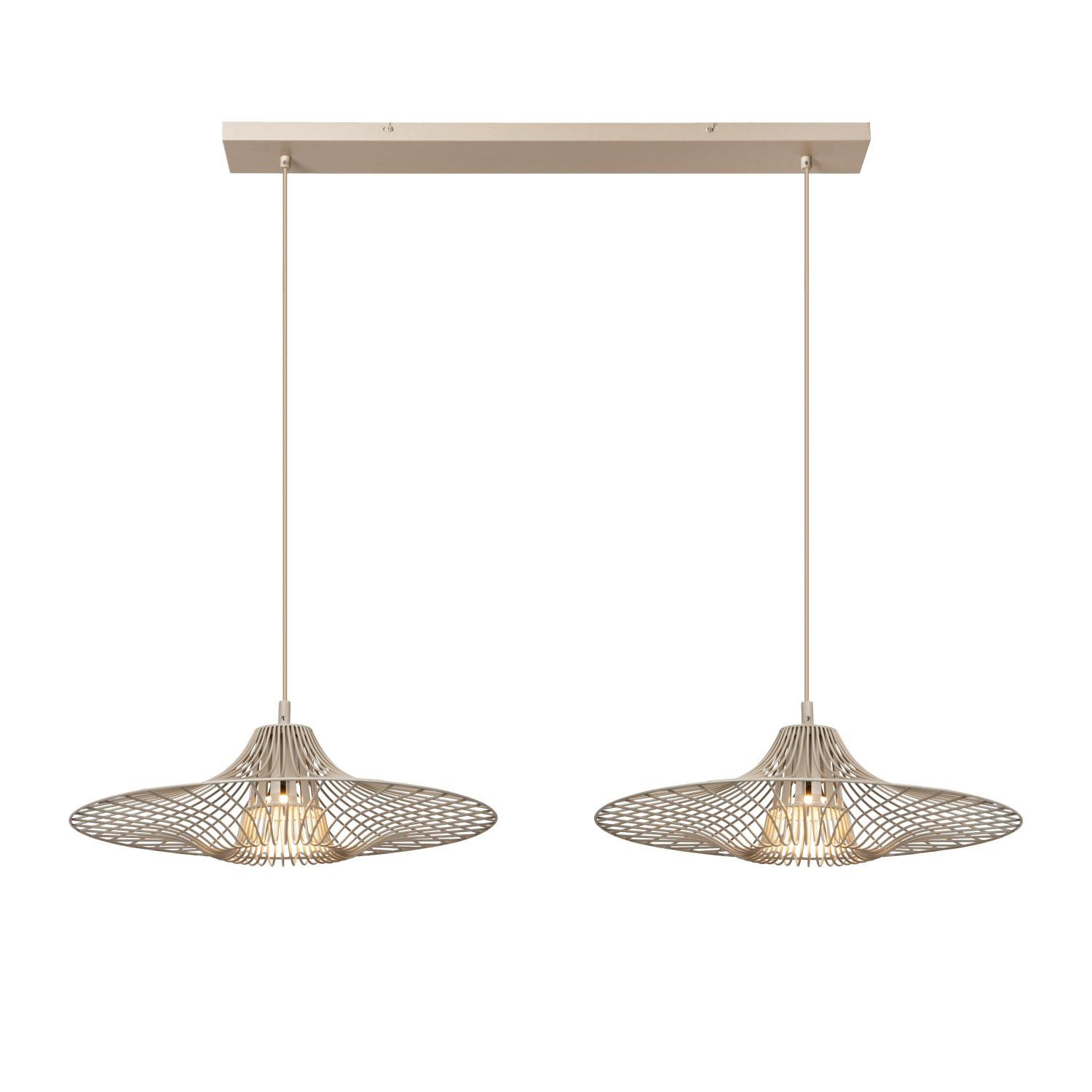 Lucide ELLIS - Bar Pendant Ceiling Light - 2xE27 - Taupe