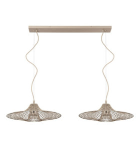 Lucide ELLIS - Pendant light - 2xE27 - Taupe - Essential-2