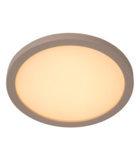 Lucide RINUS - Flush ceiling light Bathroom - Ø 19 cm - LED - CCT - 1x9.5W 2200K/3000K - IP44 - Opal - Essential-1