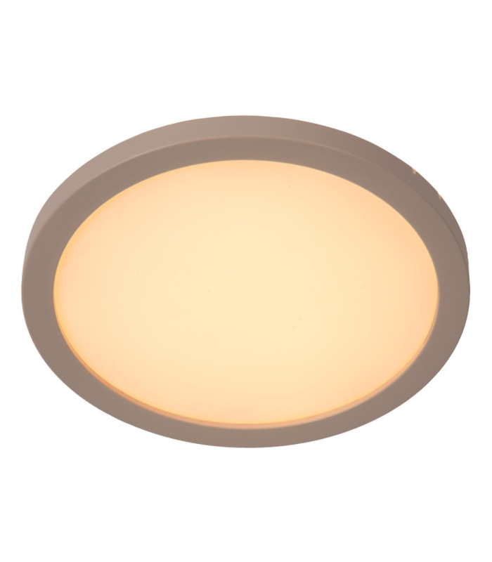 Lucide RINUS - Flush ceiling light Bathroom - Ø 19 cm - LED - CCT - 1x9.5W 2200K/3000K - IP44 - Opal - Essential-1