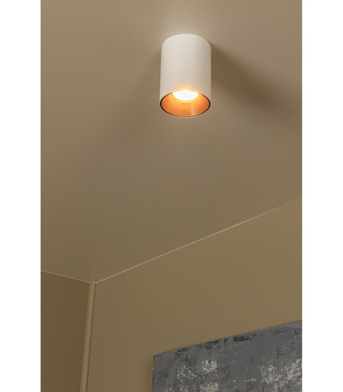 Lucide GERTI - Ceiling spotlight - Ø 8 cm - 1xGU10 (MR16) - Interchangeable rings included - White - Essential-5