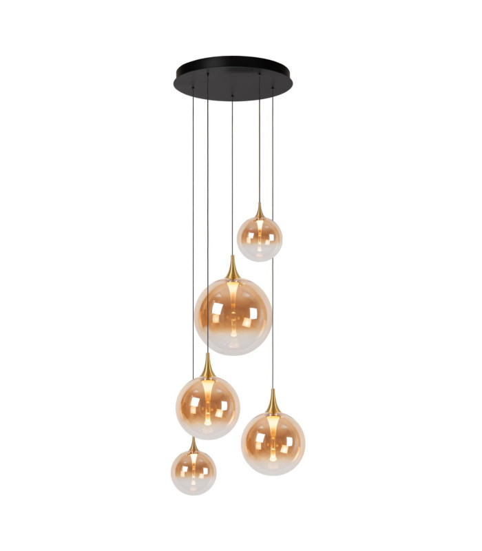 Lucide GISELA - Pendant light - Ø 57 cm - LED Dim. - 2700K - With replaceable LED module - Amber - Premium-1