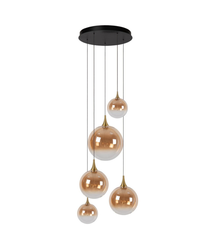 Lucide GISELA - Pendant light - Ø 57 cm - LED Dim. - 2700K - With replaceable LED module - Amber - Premium-2