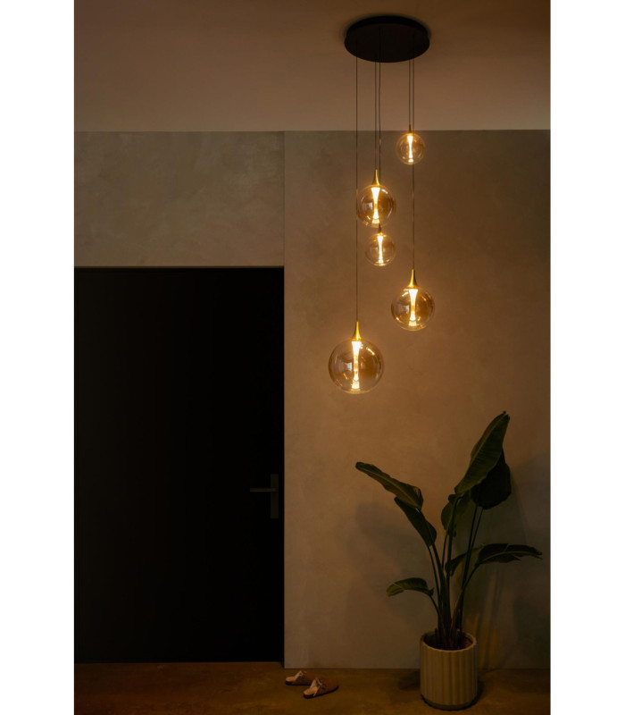Lucide GISELA - Pendant light - Ø 57 cm - LED Dim. - 2700K - With replaceable LED module - Amber - Premium-4