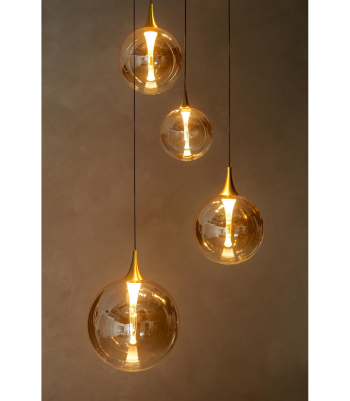 Lucide GISELA - Pendant light - Ø 57 cm - LED Dim. - 2700K - With replaceable LED module - Amber - Premium-6