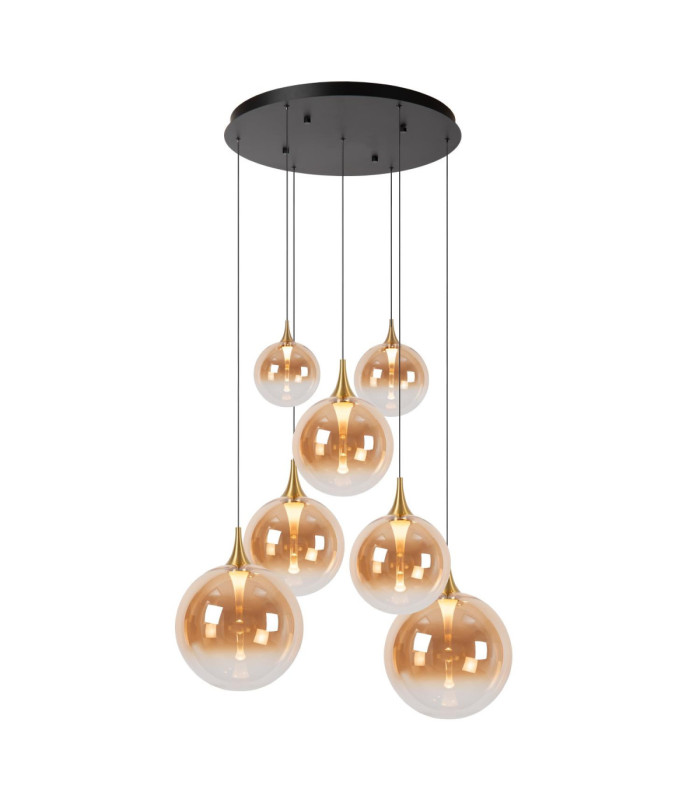 Lucide GISELA - Pendant light - Ø 84 cm - LED Dim. - 2700K - With replaceable LED module - Amber - Premium-1