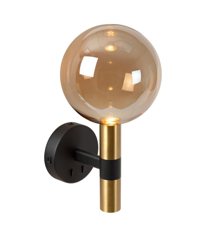 Lucide JOSIANE - Wall light - Ø 18 cm - 1xG9 - With USB charging point - Black - Vibes-1