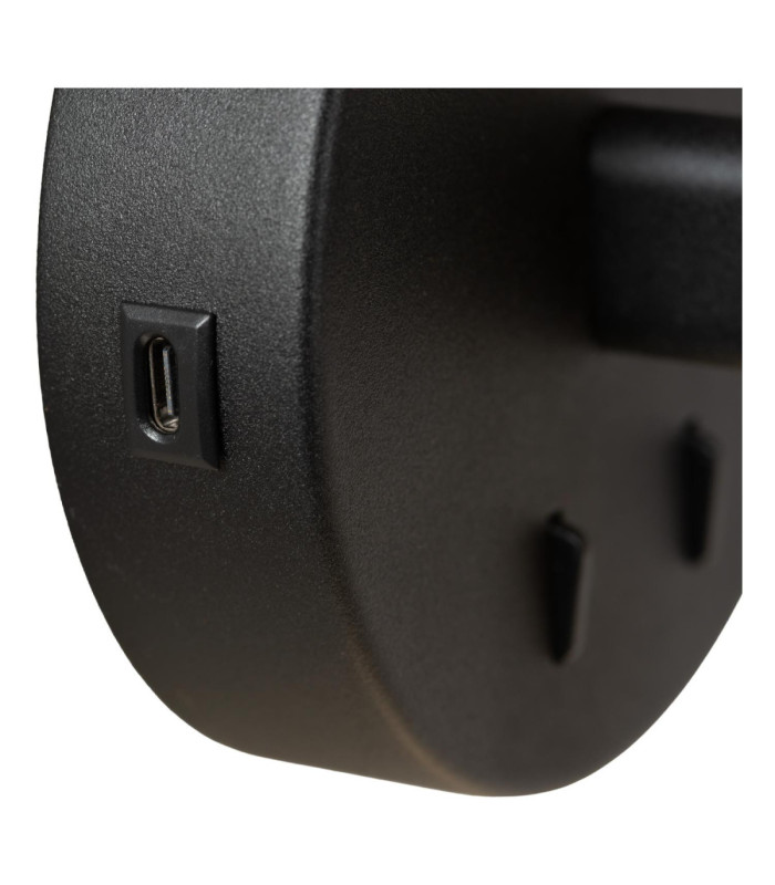 Lucide JOSIANE - Wall light - Ø 18 cm - 1xG9 - With USB charging point - Black - Vibes-7