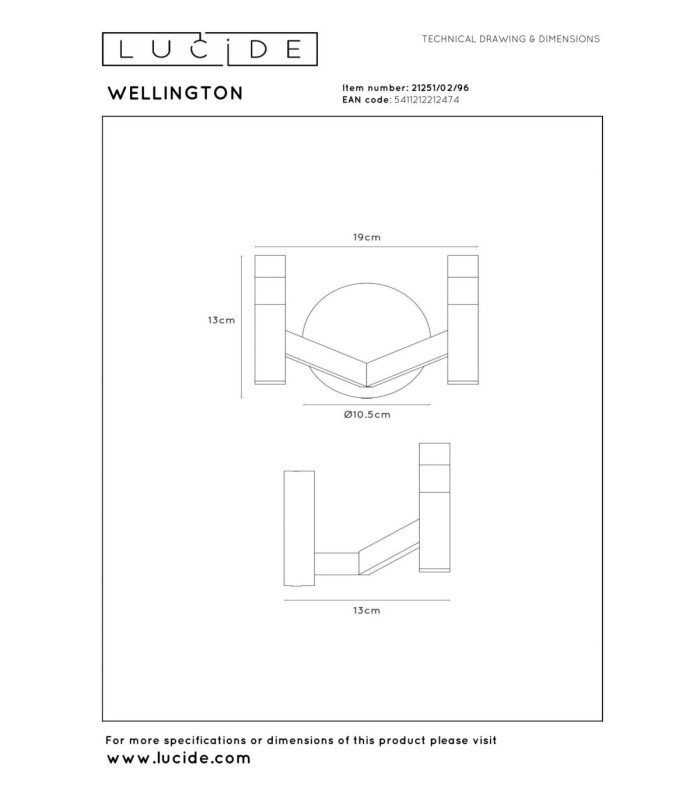 Lucide WELLINGTON - Wall light - LED Dim. - G9 - 2x3W 2700K - Coffee - Vibes-4