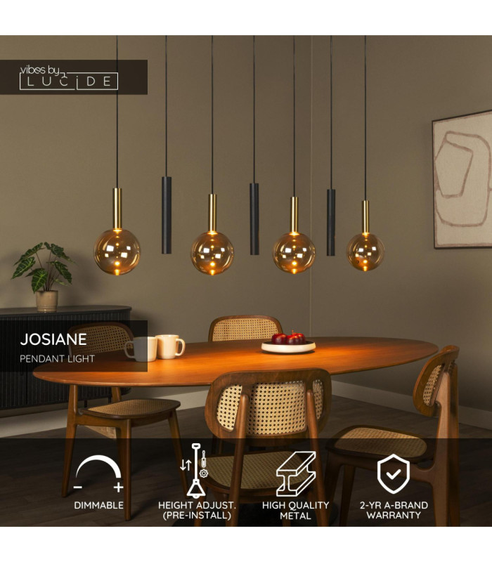Lucide JOSIANE - Pendant light - 4xG9 - Black - Vibes-3