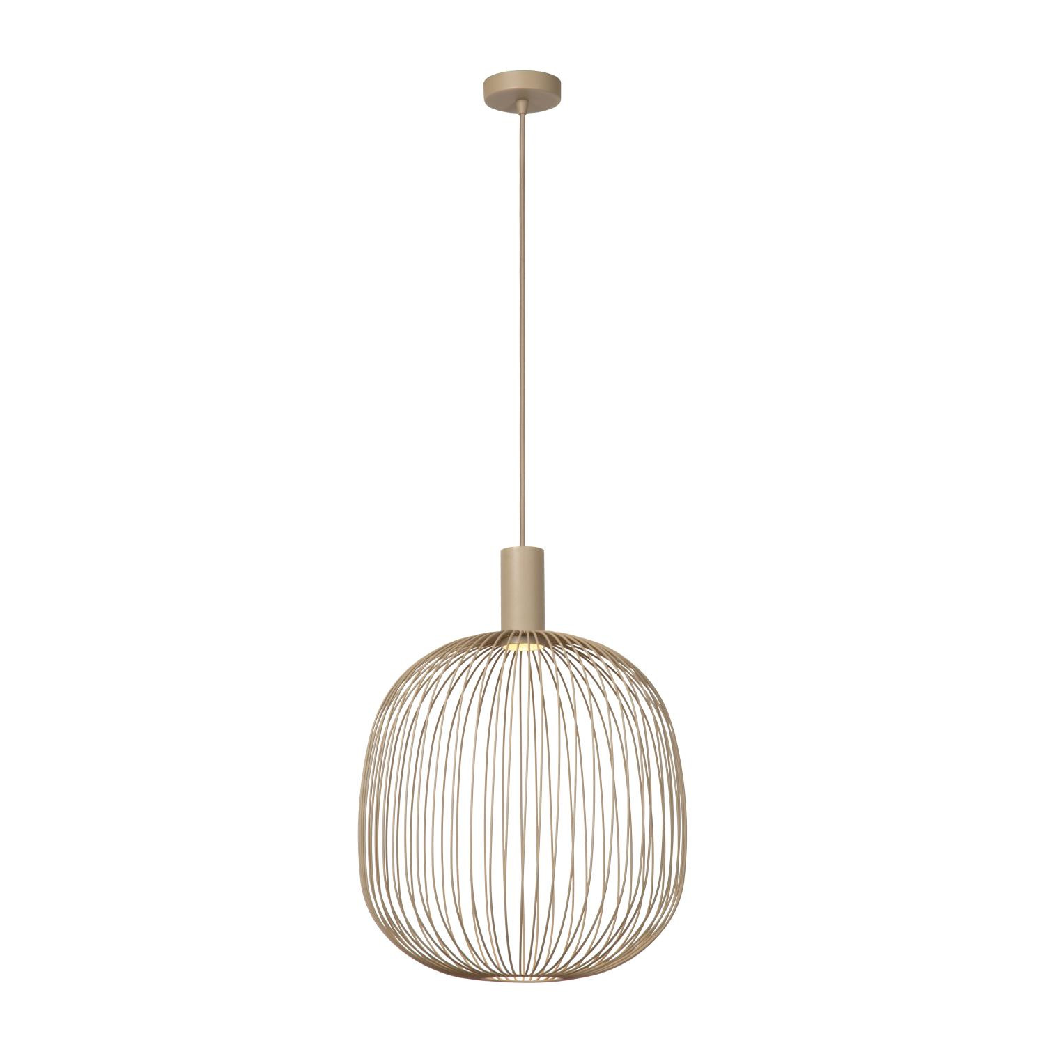 Lucide ESTEREL - Wire Frame Pendant Ceiling Light - Ø 40 cm - 1xGU10 (MR16) - Taupe