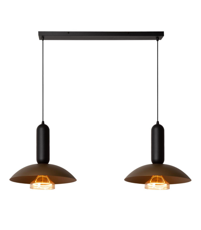 Lucide GRANTHAM - Pendant light - 2xE27 - Coffee - Essential-1