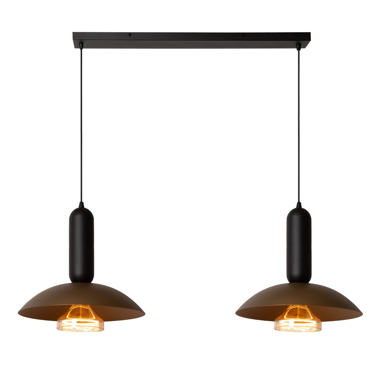 Lucide GRANTHAM - Bar Pendant Ceiling Light - 2xE27 - Coffee