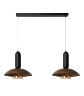 Lucide GRANTHAM - Pendant light - 2xE27 - Coffee - Essential-2