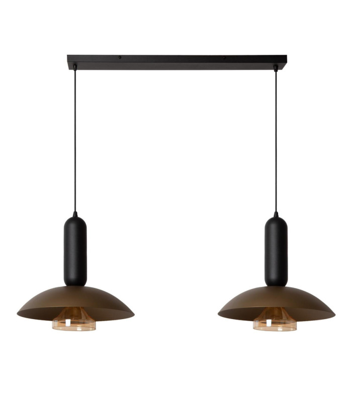 Lucide GRANTHAM - Pendant light - 2xE27 - Coffee - Essential-2