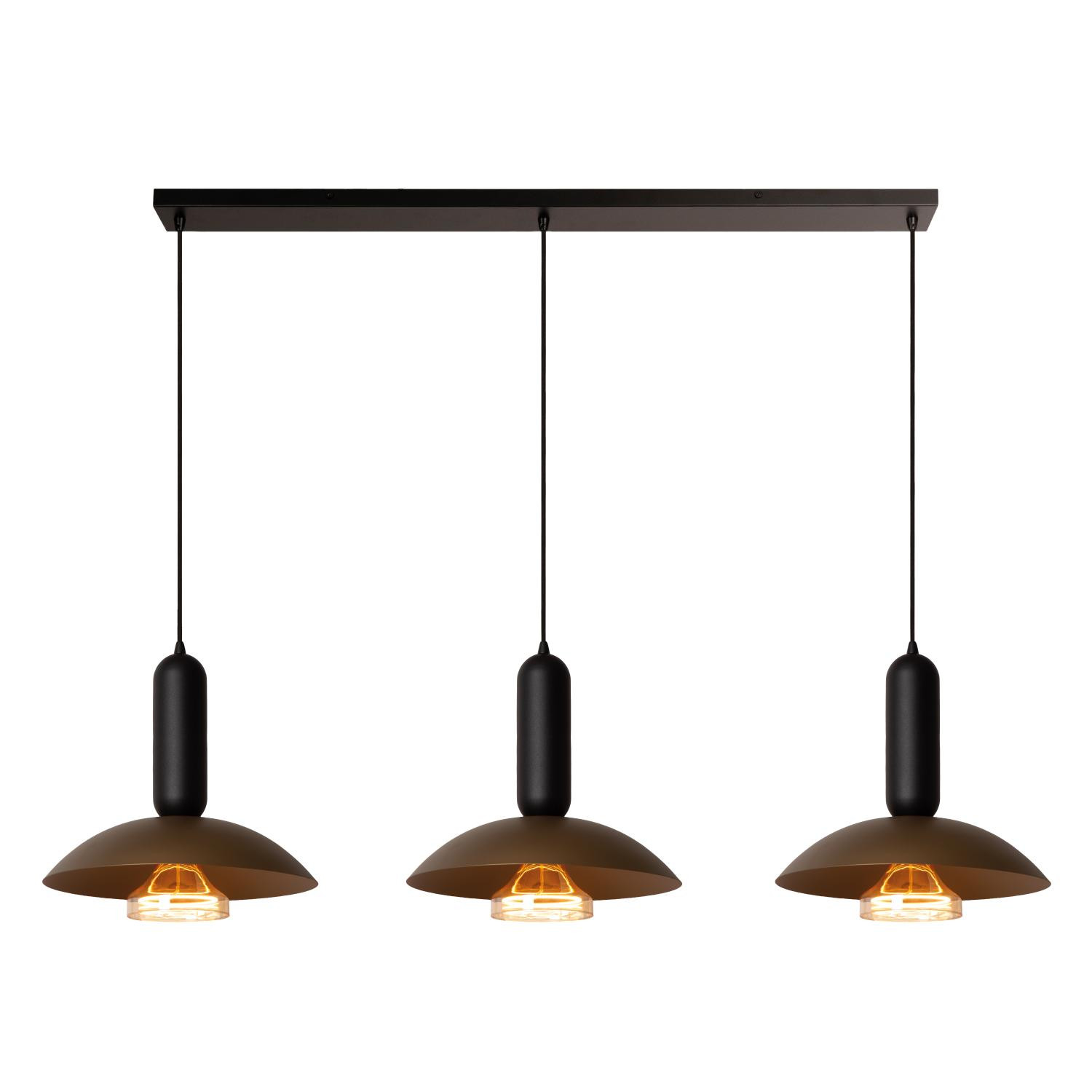 Lucide GRANTHAM - Bar Pendant Ceiling Light - 3xE27 - Coffee