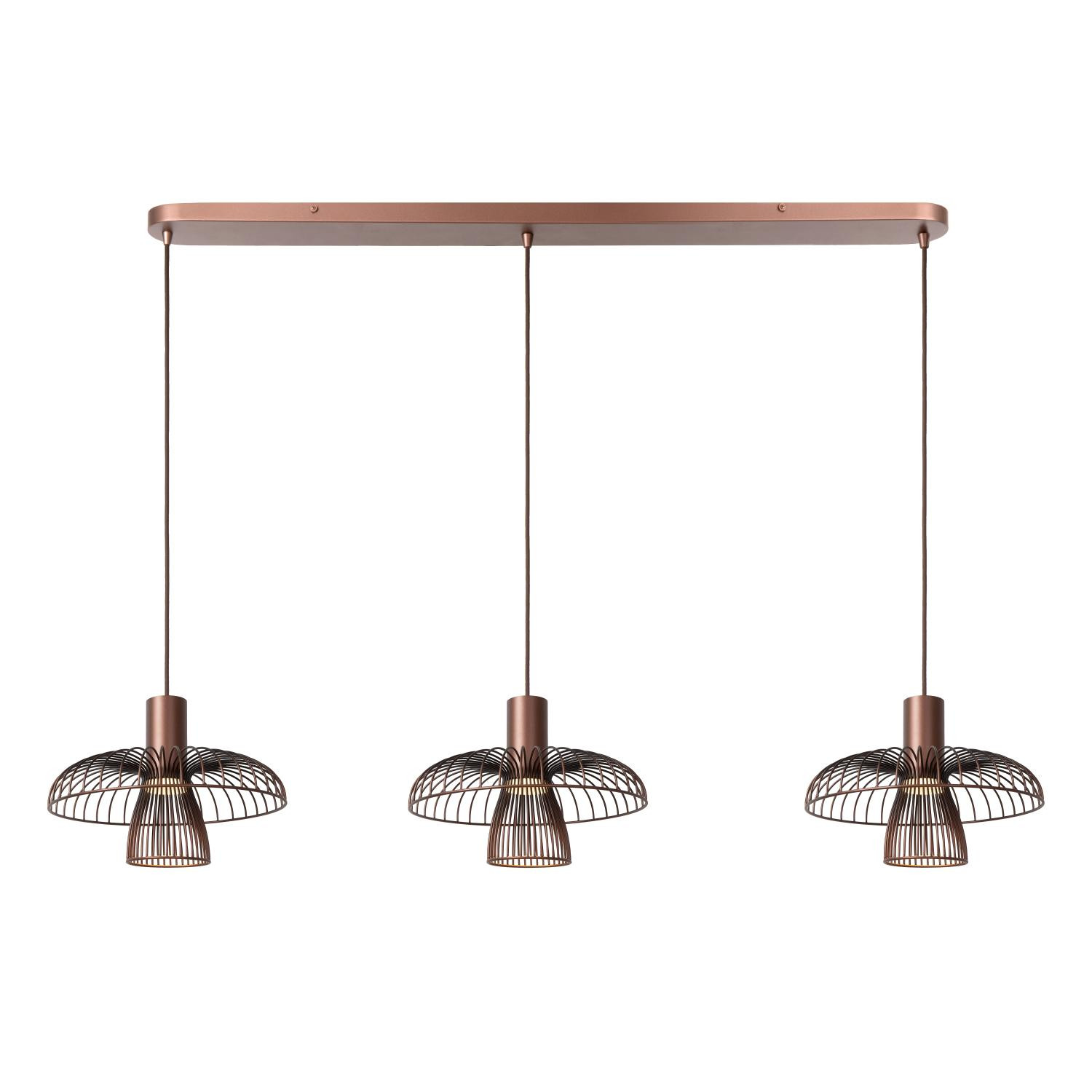 Lucide NIGELLA - Bar Pendant Ceiling Light - 3xGU10 (MR16) - Coffee