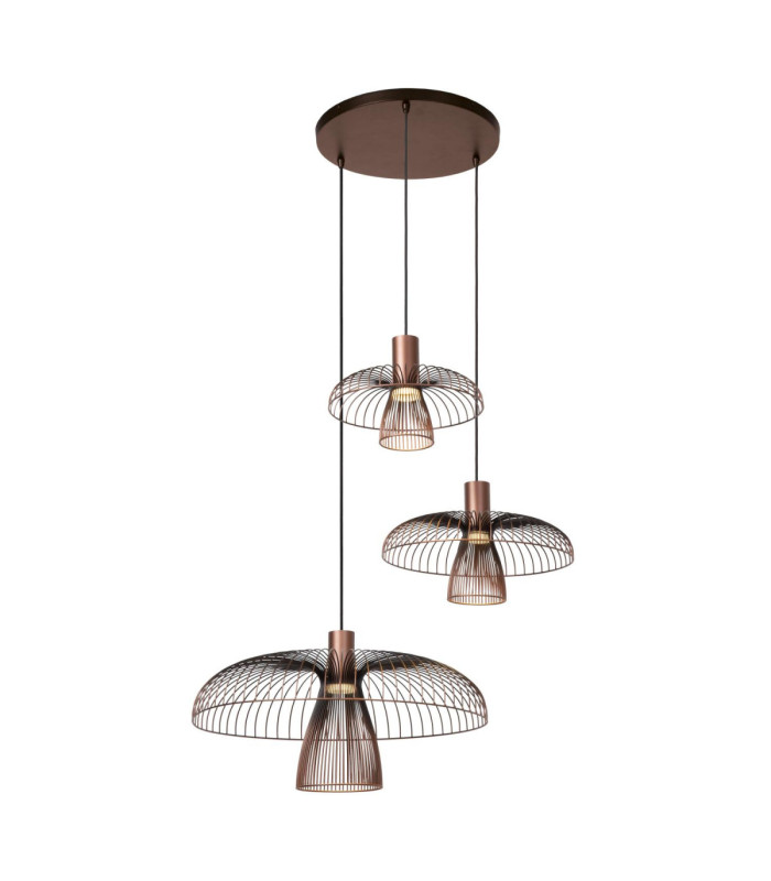 Lucide NIGELLA - Pendant light - Ø 76 cm - 3xGU10 (MR16) - Coffee - Essential-1