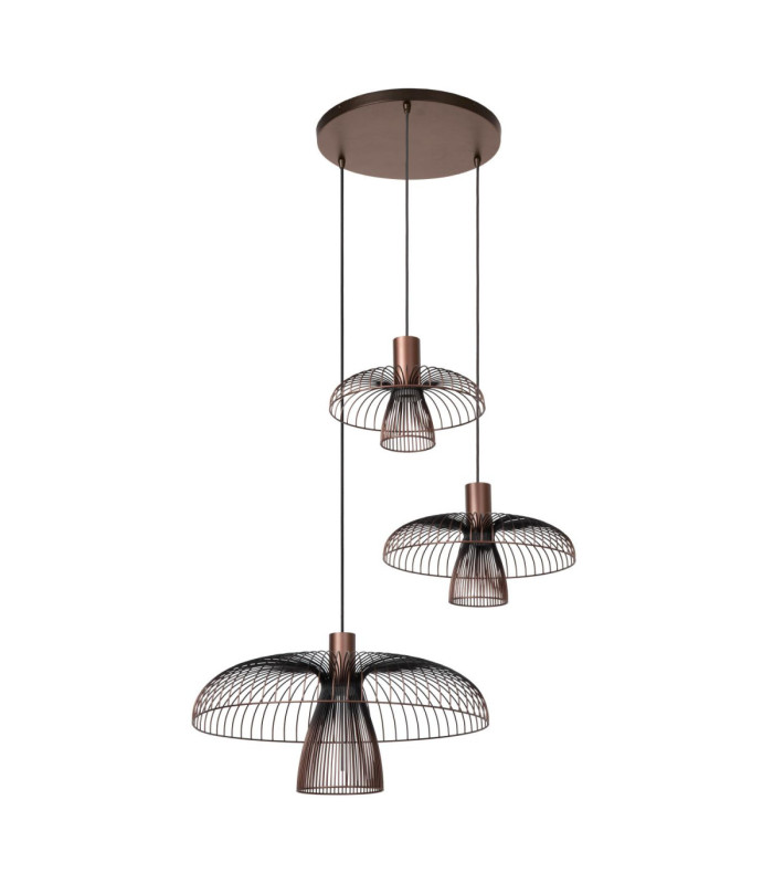 Lucide NIGELLA - Pendant light - Ø 76 cm - 3xGU10 (MR16) - Coffee - Essential-2