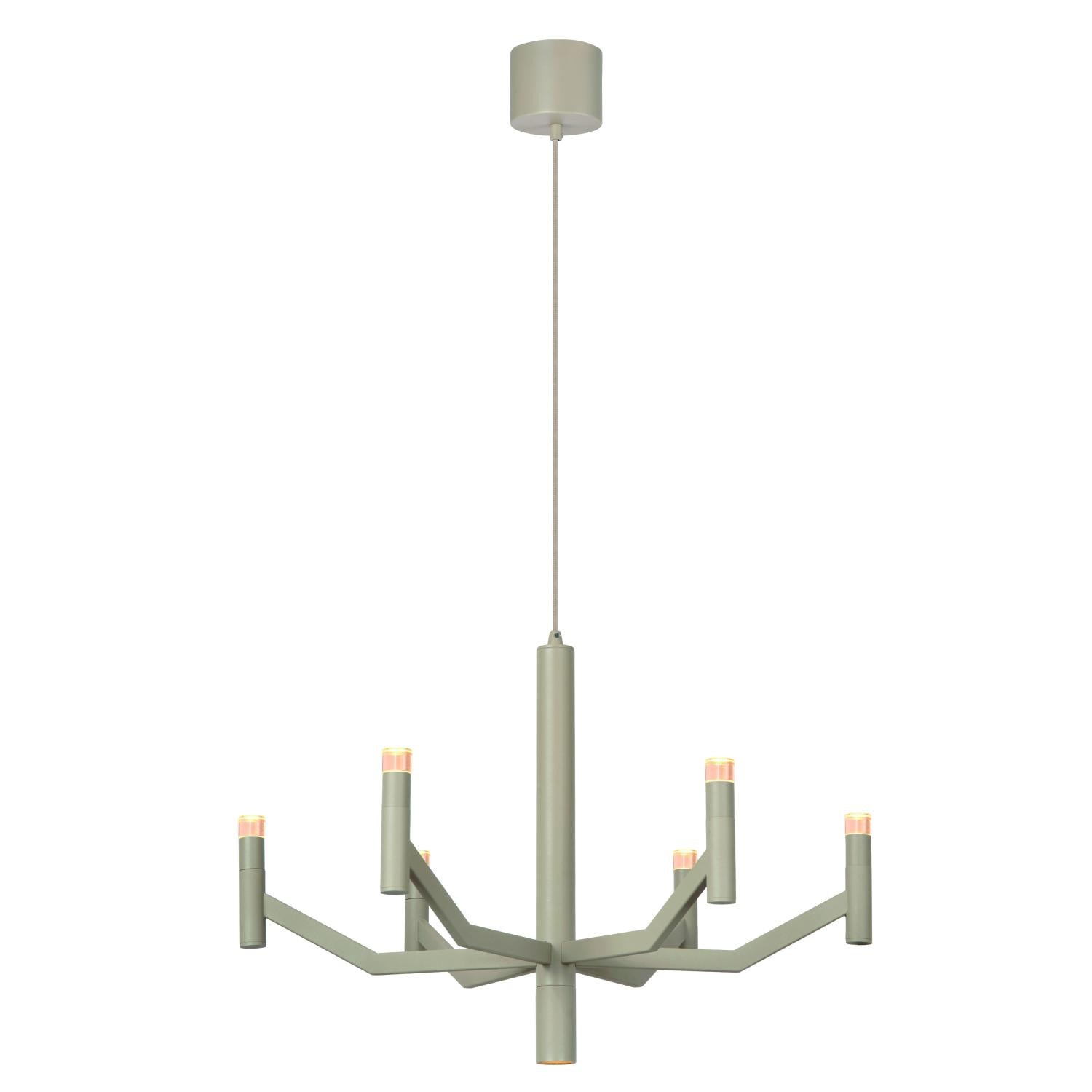 Lucide WELLINGTON - Integrated LED Pendant Ceiling Light - Ø 60 cm - LED Dim. - G9 - 2700K - Taupe