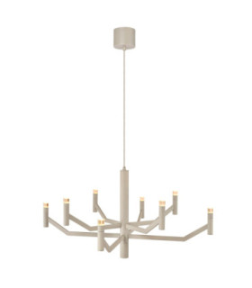 Lucide WELLINGTON - Pendant light - Ø 80 cm - LED Dim. - G9 - 2700K - Taupe - Vibes-1